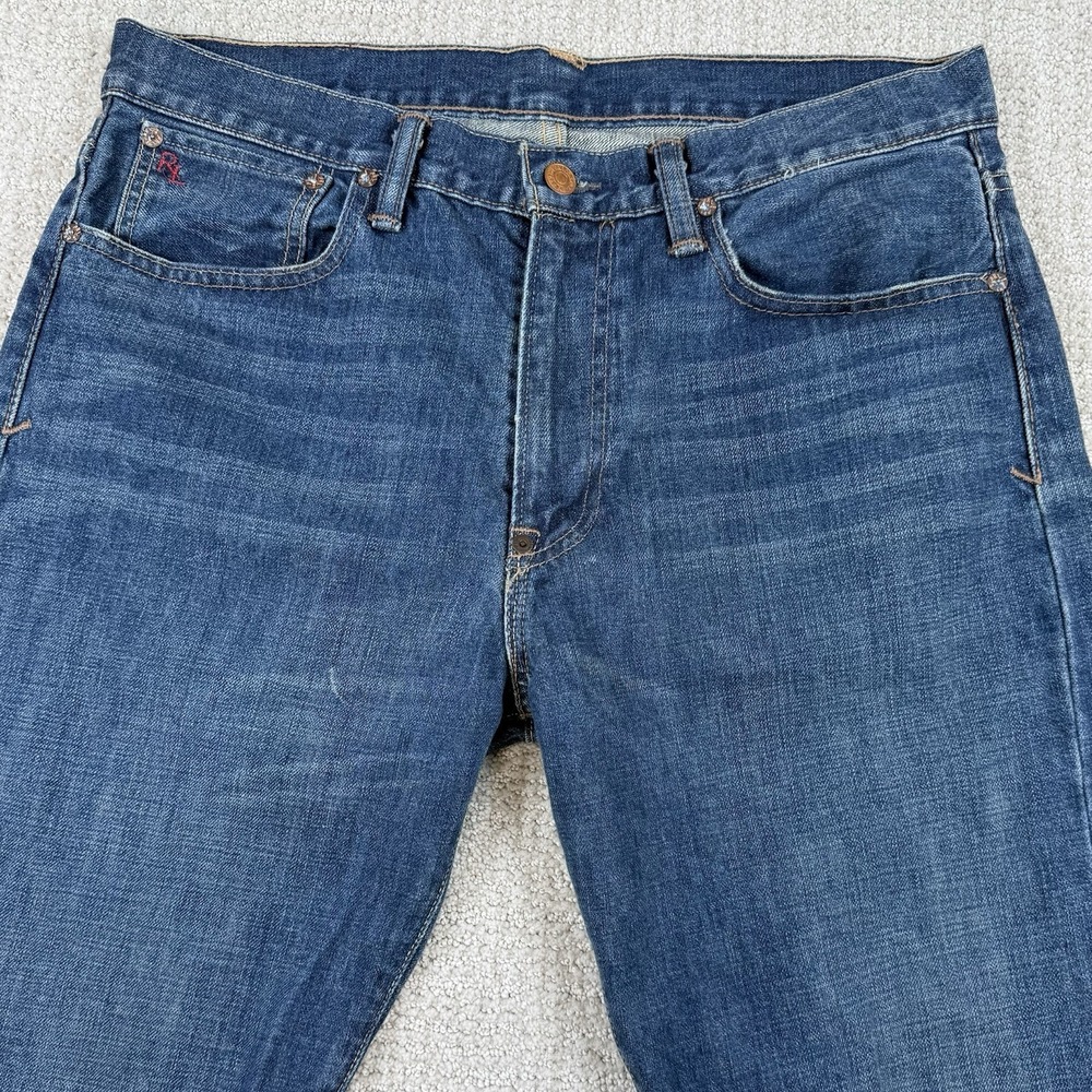 Polo Ralph Lauren Mens 32x32 (Actual 34x32) Vintage 67 Straight Denim Blue Jeans